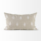 Beige And White Leaf Pattern Lumbar Pillow Cover