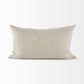 Beige And White Leaf Pattern Lumbar Pillow Cover