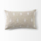 Beige And White Leaf Pattern Lumbar Pillow Cover