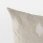 Beige And White Leaf Pattern Lumbar Pillow Cover