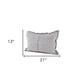 Light Gray Fringed Lumbar Throw Pillow Cover