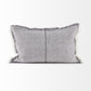 Light Gray Fringed Lumbar Throw Pillow Cover