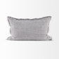 Light Gray Fringed Lumbar Throw Pillow Cover