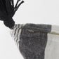 White And Gray Fringed Lumbar Pillow Cover