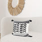 White And Gray Fringed Pillow Cover