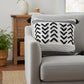 White And Gray Fringed Pillow Cover
