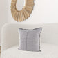 Fringed Blue And Beige Square Accent Pillow Cover