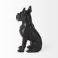 9" Black Resin Bull Dog Tabletop Sculpture