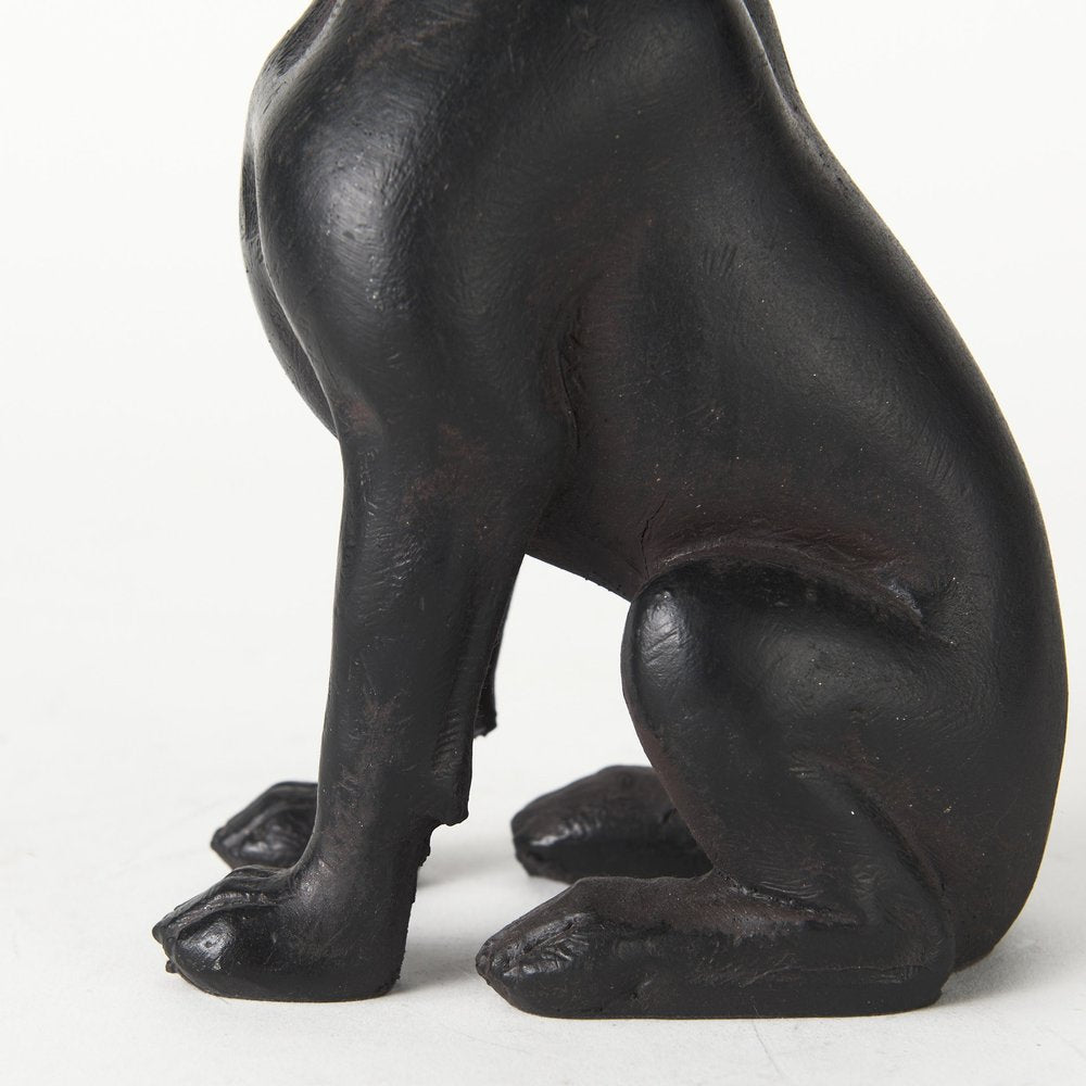 9" Black Resin Bull Dog Tabletop Sculpture