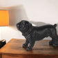 8" Black Polyresin Dog Tabletop Sculpture