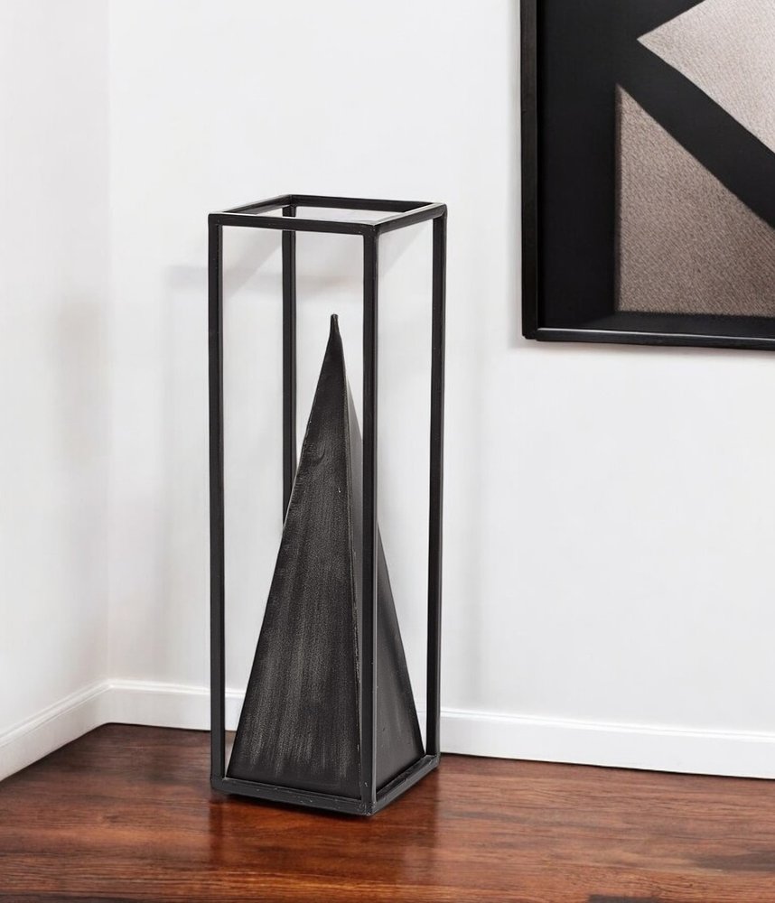 13" Black Metal Tabletop Sculpture