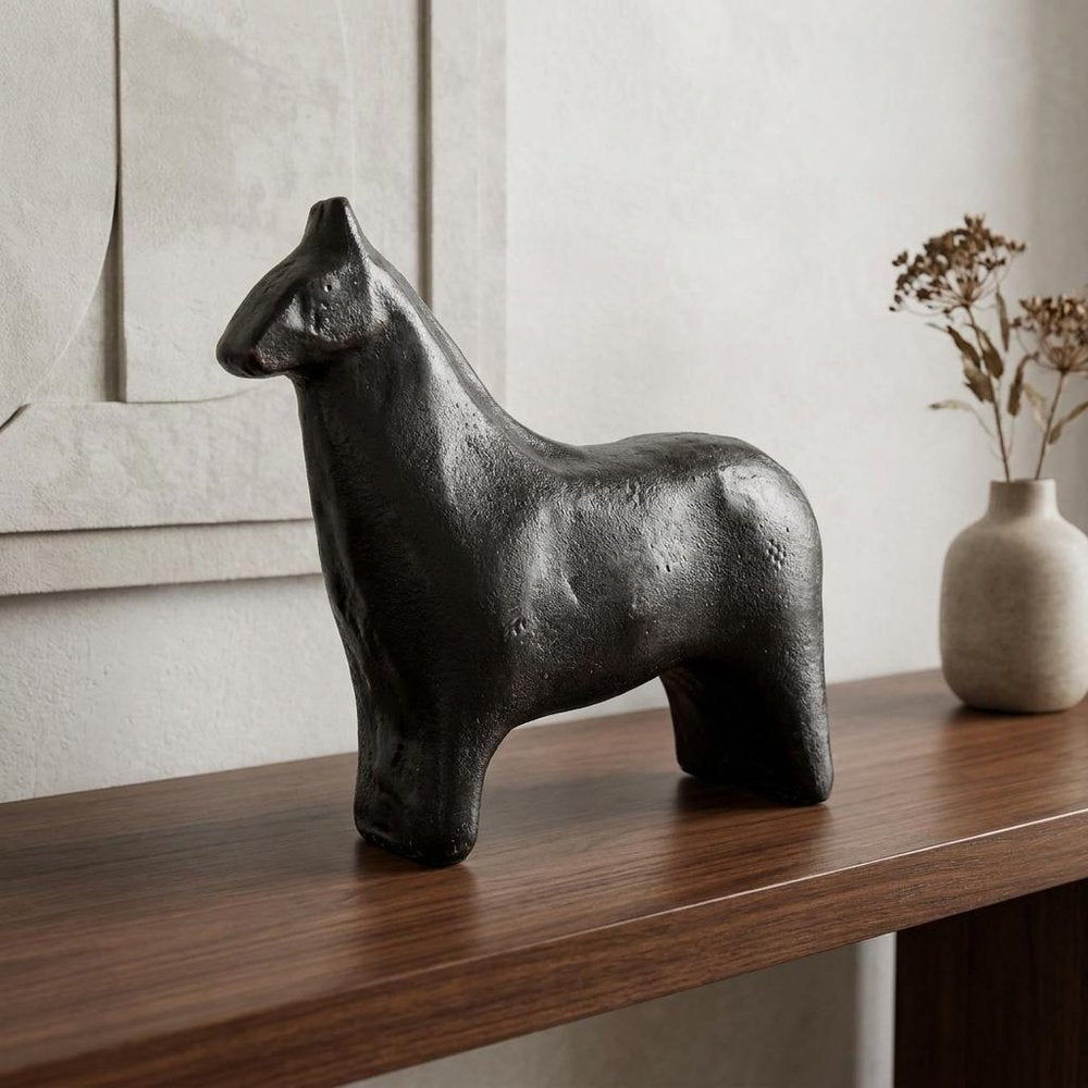 6" Gold Metal Horse Tabletop Sculpture