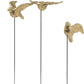 Set Of Three Gold Bird Sculptures