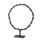 23" Black Metal Round Braided Tabletop Sculpture