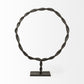 23" Black Metal Round Braided Tabletop Sculpture