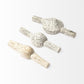 Set of Three 3" White Solid Wood Tabletop Sculpture