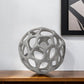 6" Gray Metal Abstract Decorative Orb Tabletop Sculpture