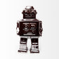 7" Silver Metal Robot Shaped Sculpture