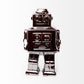7" Silver Metal Robot Shaped Sculpture