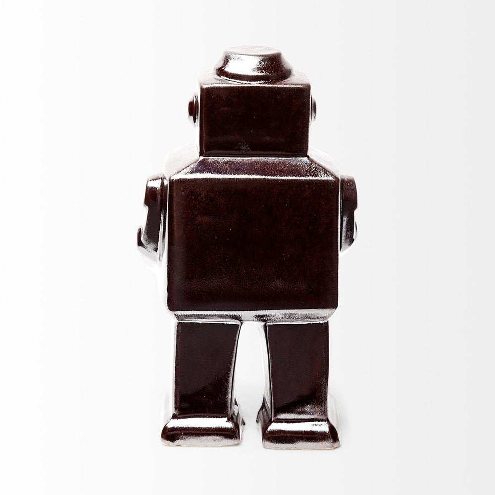 7" Silver Metal Robot Shaped Sculpture