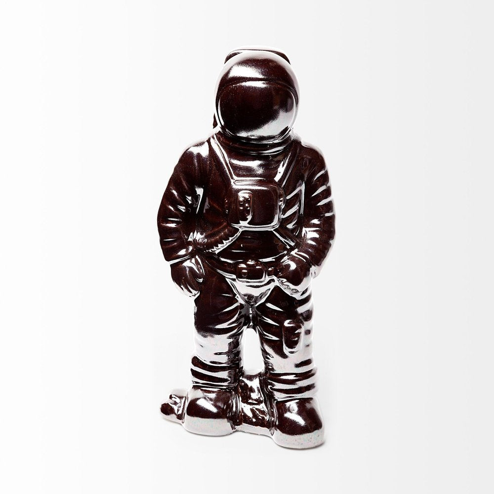 Over The Moon Silverplated Astronaut Sculpture