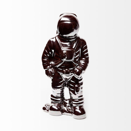 Over The Moon Silverplated Astronaut Sculpture