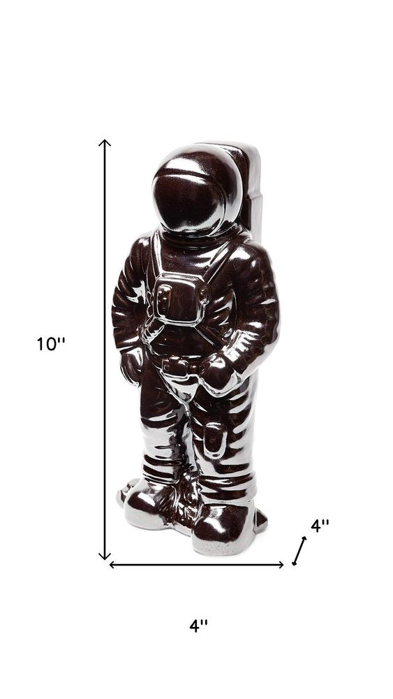 Over The Moon Silverplated Astronaut Sculpture