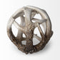 5" Off White And Brown Resin Faux Antler Decorative Orb