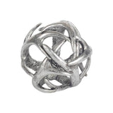 5" Antiqued Silver Resin Faux Antler Decorative Orb