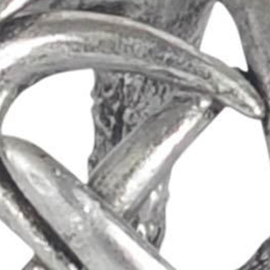 5" Antiqued Silver Resin Faux Antler Decorative Orb