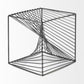 8" Silver Metal Cube Tabletop Sculpture