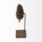 11" Golden Brown Resin Pinecone Tabletop Sculpture