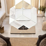 6" Optical Glass Cube And Gold Sculpture