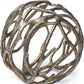 7" Antiqued Gold Rustic Tree Branch Aluminum Orb Tabletop Sculpture