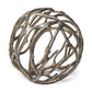 7" Antiqued Gold Rustic Tree Branch Aluminum Orb Tabletop Sculpture