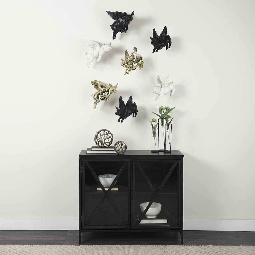 7" Antiqued Gold Rustic Tree Branch Aluminum Orb Tabletop Sculpture