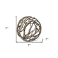 7" Antiqued Gold Rustic Tree Branch Aluminum Orb Tabletop Sculpture