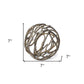 7" Antiqued Gold Rustic Tree Branch Aluminum Orb Tabletop Sculpture