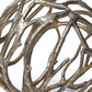 7" Antiqued Gold Rustic Tree Branch Aluminum Orb Tabletop Sculpture