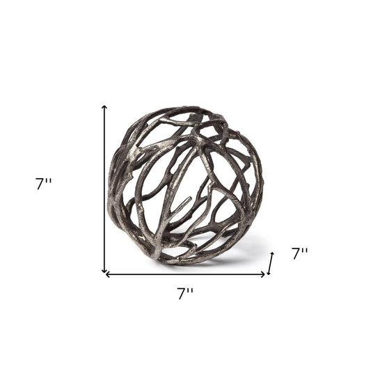 Silver Metal Tree Branch Sculpture