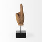13" Brown Metal Hand Tabletop Sculpture