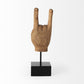 13" Brown Metal Hand Tabletop Sculpture