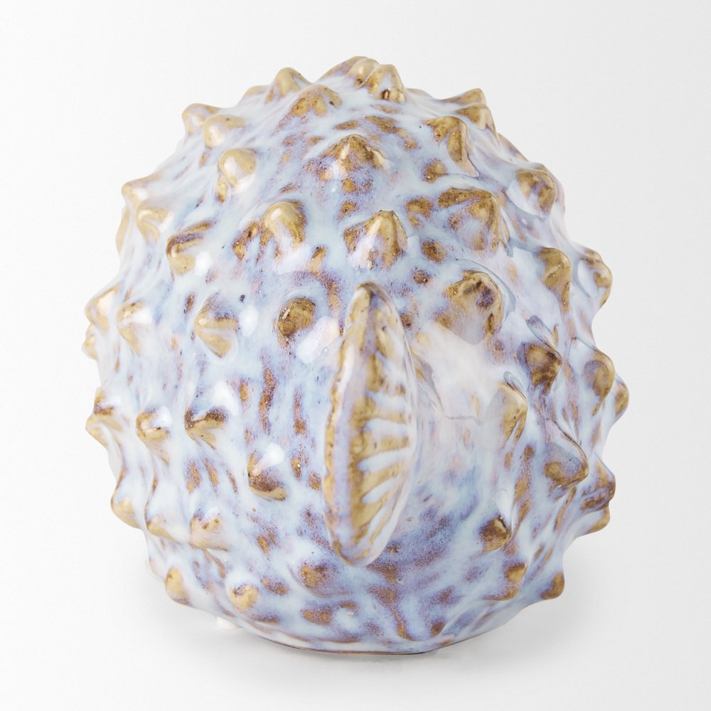 Petite Off White Puffer Fish Sculpture