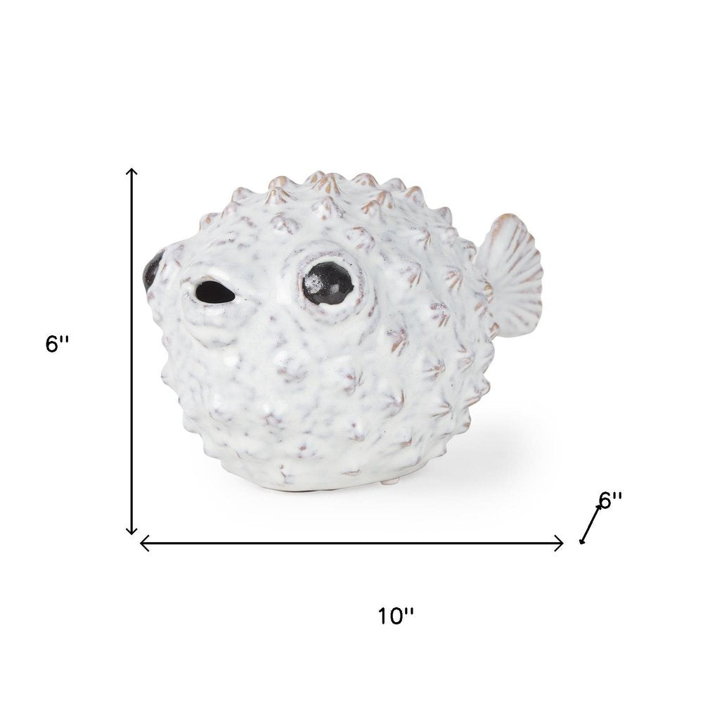 6" White Metal Tabletop Sculpture