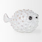 6" White Ceramic Puffer Fish Tabletop Sculpture