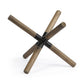 6" Brown Metal And Wood Modern Abstract Tabletop Sculpture
