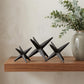 Set of Three Black Cast Iron Star Tabletop Sculptures