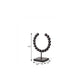 12" Black Wood and Metal Abstract Beaded Tabletop Sculpture