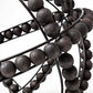 12" Black Wood Bead And Metal Decorative Orb Sculpture