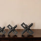 Set of Three 4" Black Metal Tabletop Sculpture